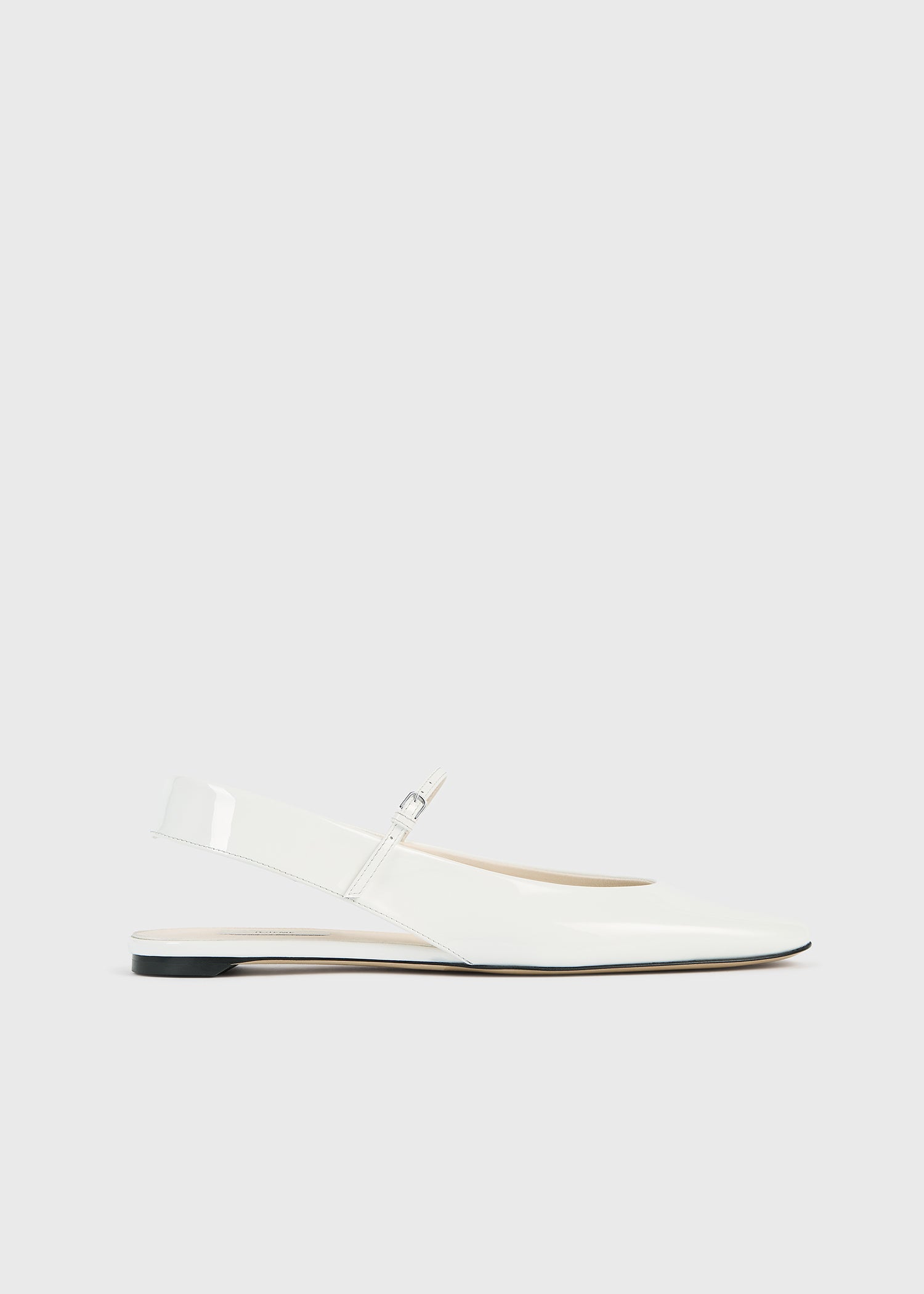 Slingback patent mary janes off-white