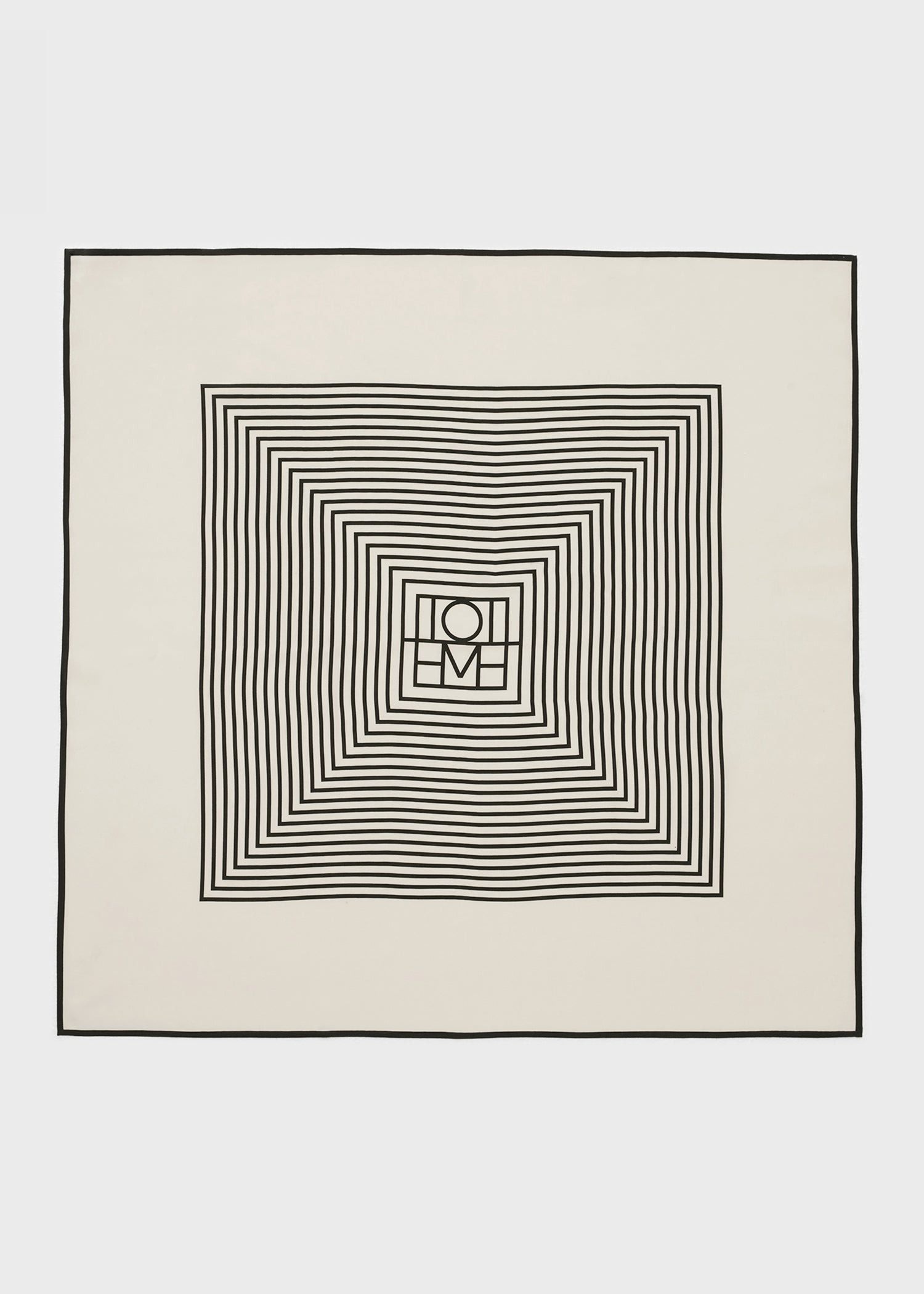 Centered monogram silk scarf crème