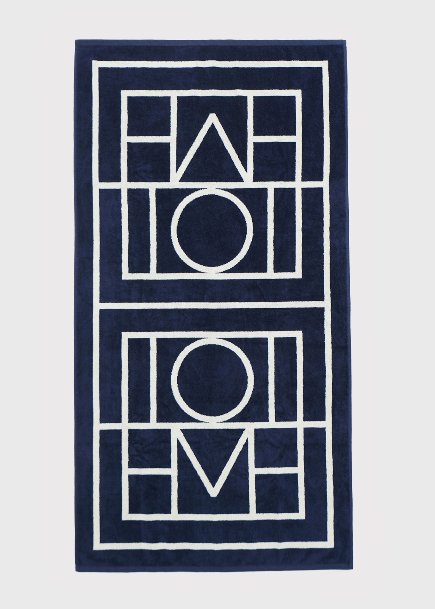Monogram jacquard beach towel navy