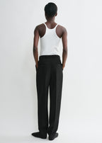 Scoop neck rib tank white