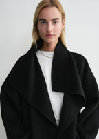 Signature wool cashmere coat black