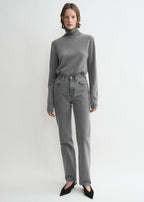 Classic cut denim full length mid grey