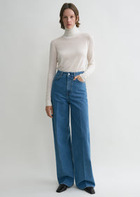 Wide leg denim vibrant blue