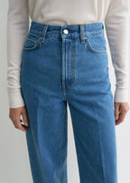 Wide leg denim vibrant blue
