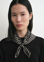 Signature monogram silk scarf black