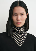 Signature monogram silk scarf black