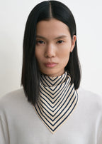 Signature monogram silk scarf crème