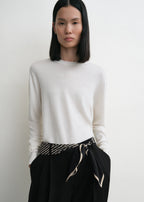 Centered monogram silk scarf black