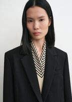 Centered monogram silk scarf crème