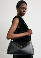 T-lock leather top handle black