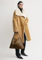 Bevel pony hair bag leopard