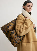 Bevel pony hair bag leopard