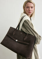 Suede lounge tote brown