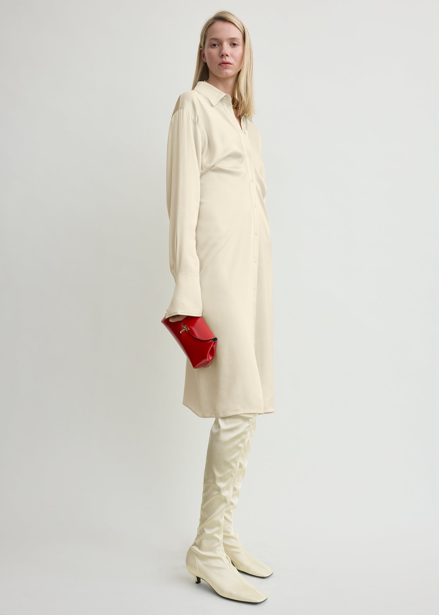 Mini T-lock naplack clutch red