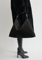 Bevel suede bag black