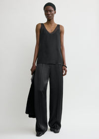 Chiffon slip top black