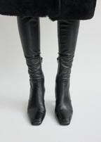 Nappa over-the-knee boots black