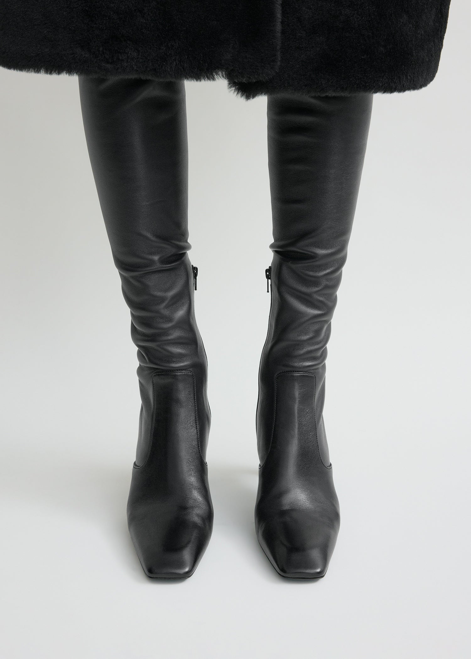 Nappa over-the-knee boots black