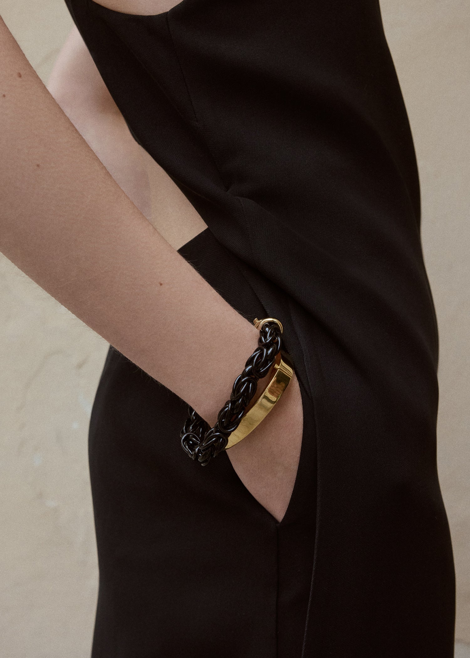 Byzantine bracelet black/gold