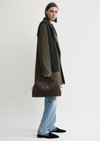 T-lock suede top handle brown