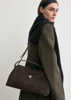 T-lock suede top handle brown