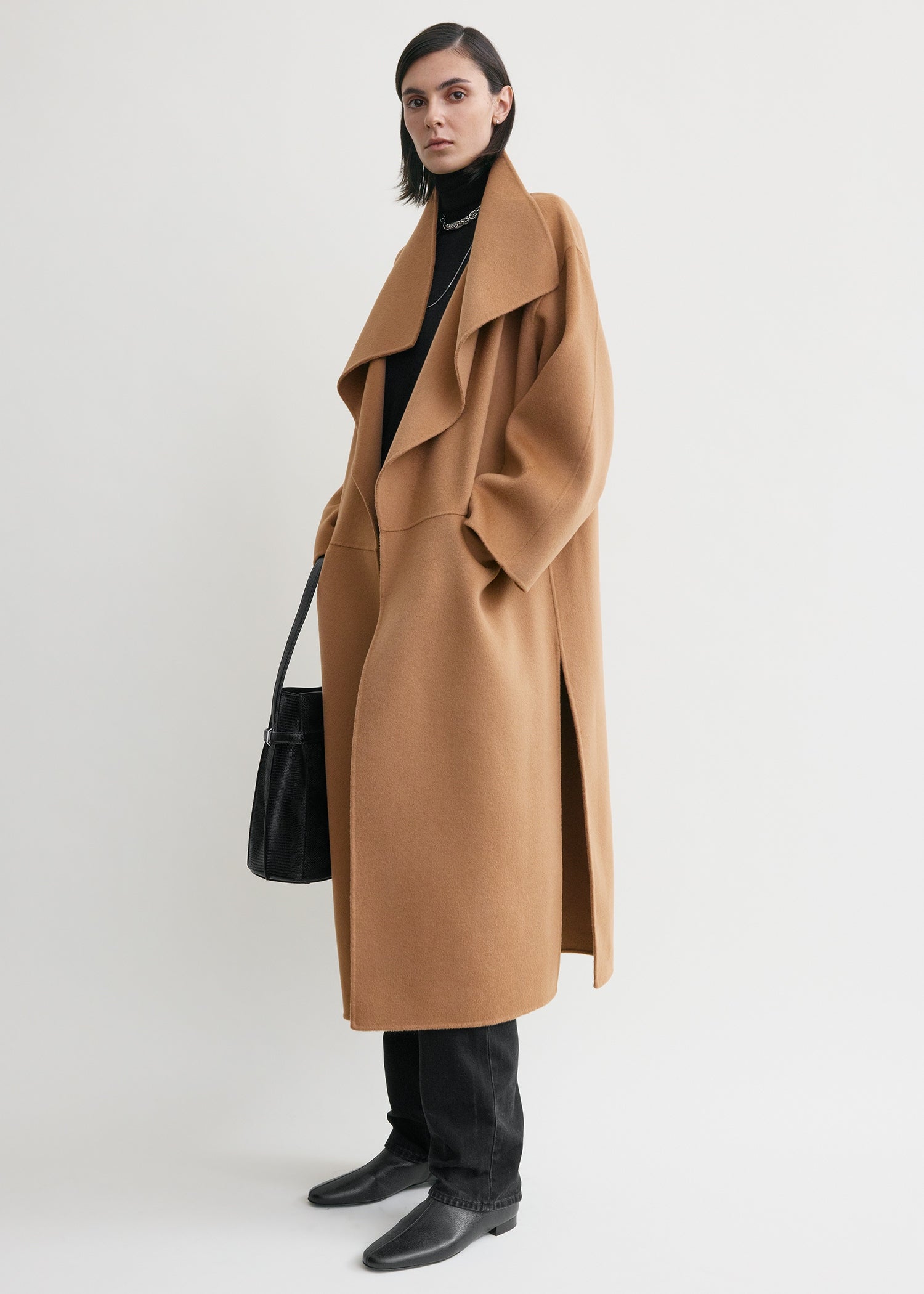 Signature wool cashmere coat camel – TOTEME
