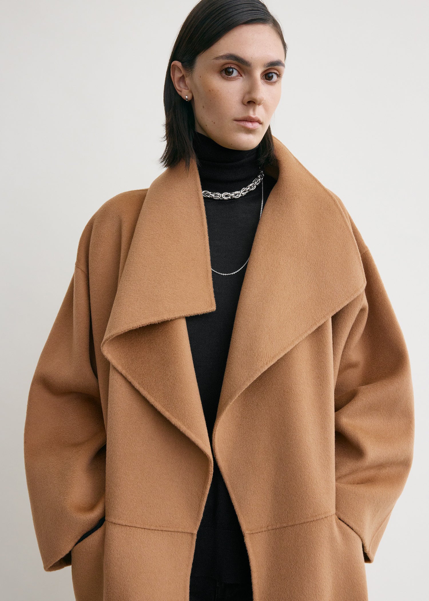 Signature wool cashmere coat camel