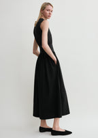 Sleeveless cotton tee dress black