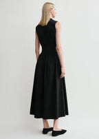 Sleeveless cotton tee dress black