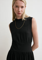 Sleeveless cotton tee dress black