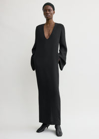 Bell-sleeve dress black