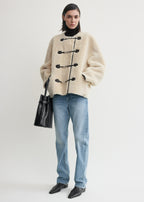 Teddy shearling clasp jacket off-white