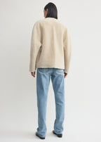 Teddy shearling clasp jacket off-white