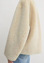 Teddy shearling clasp jacket off-white