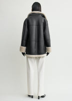 Signature shearling jacket black/off-white