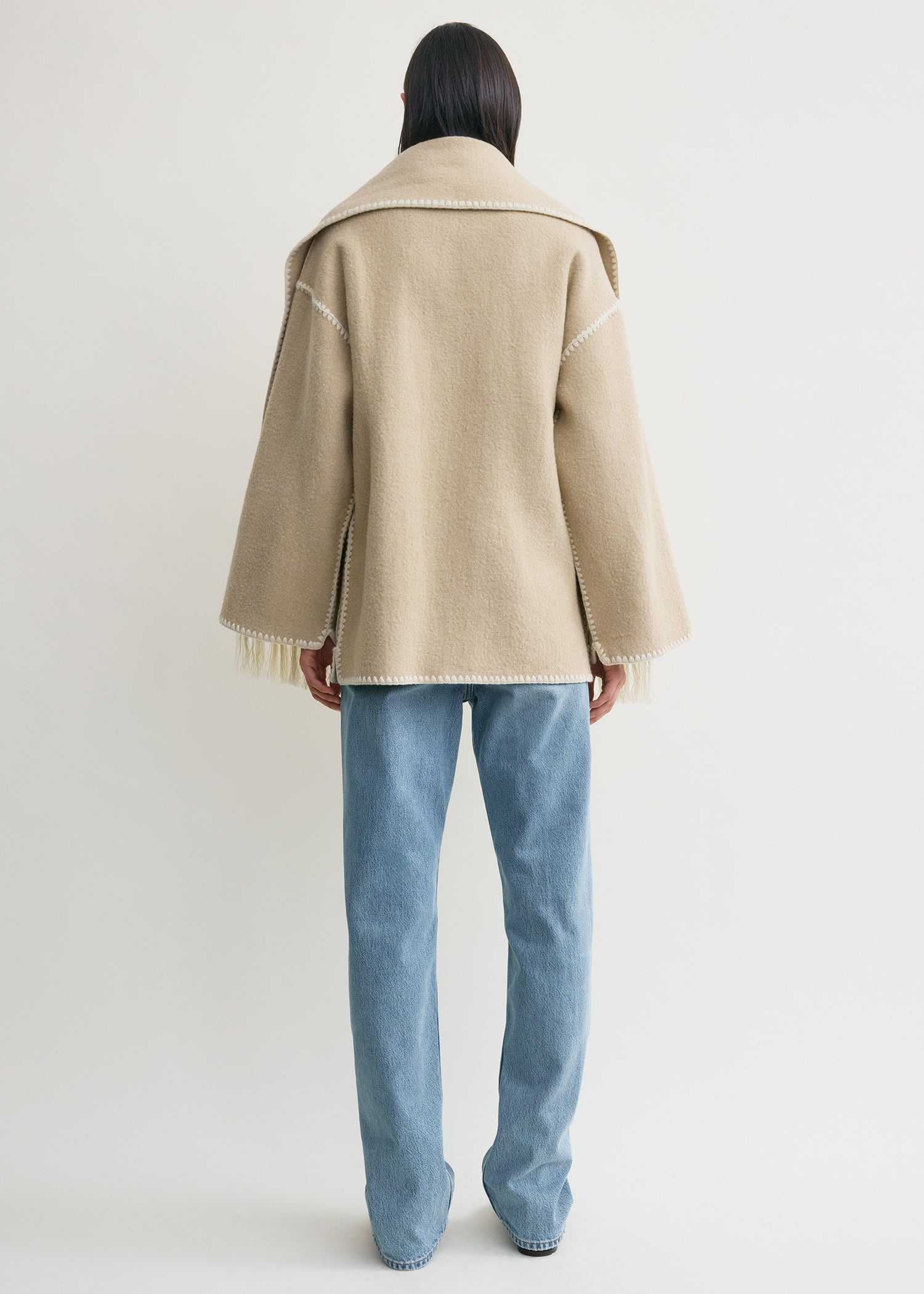 ジャケット・アウター Sheller Handmade stitch wool jacket coat Embroidered scarf jacket harvest – TOTEME