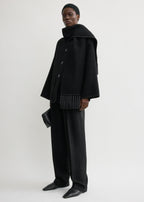 Embroidered scarf jacket black