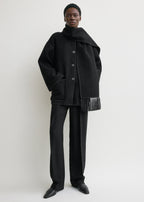 Embroidered scarf jacket black