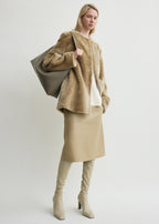 Plush shearling jacket rye