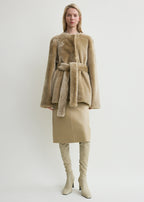 Plush shearling jacket rye