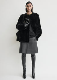 Plush shearling jacket black