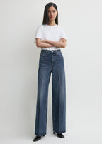 Wide leg denim dark blue