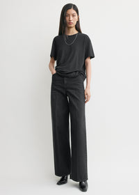 Wide leg denim faded black