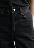 Wide leg denim faded black