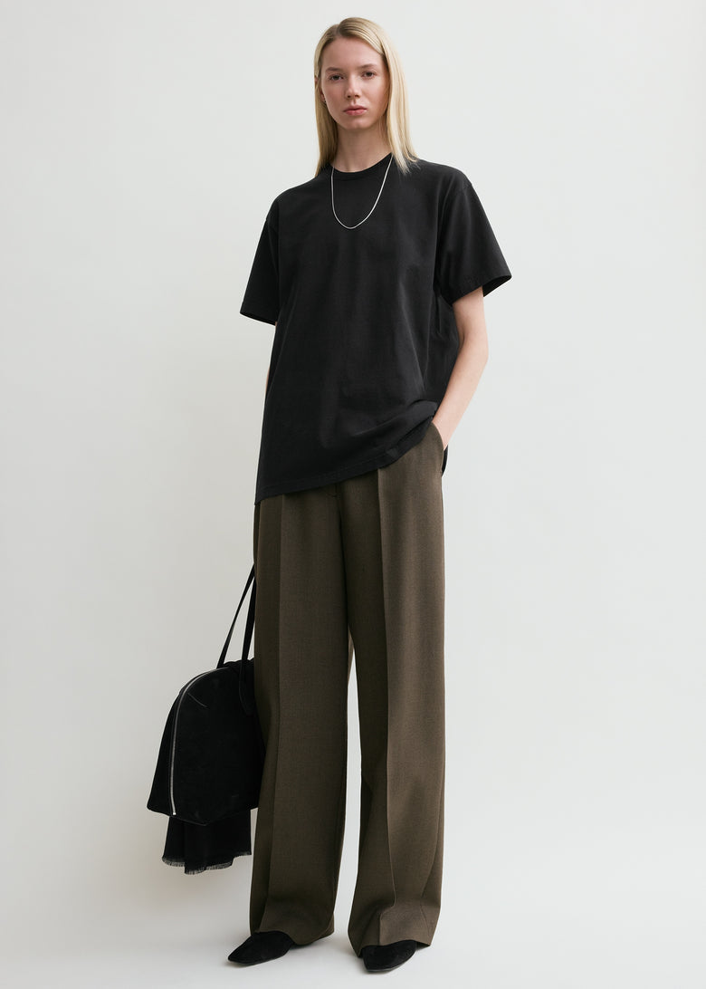 Straight cotton tee black