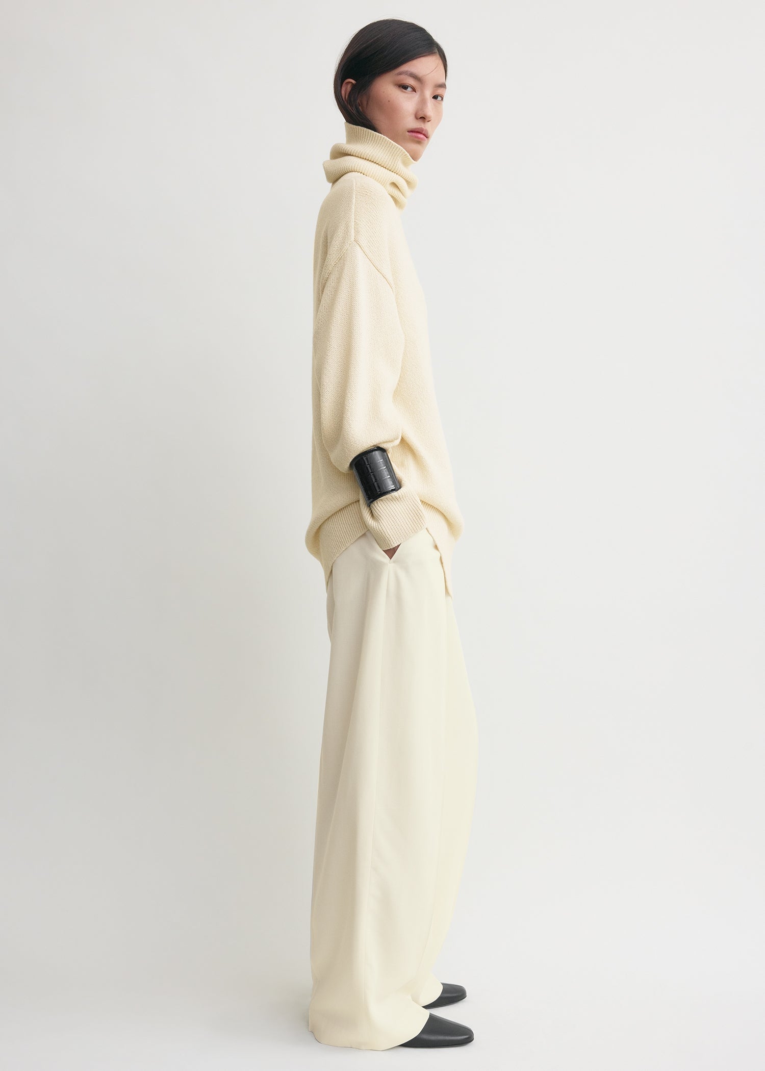 Longline turtleneck ecru