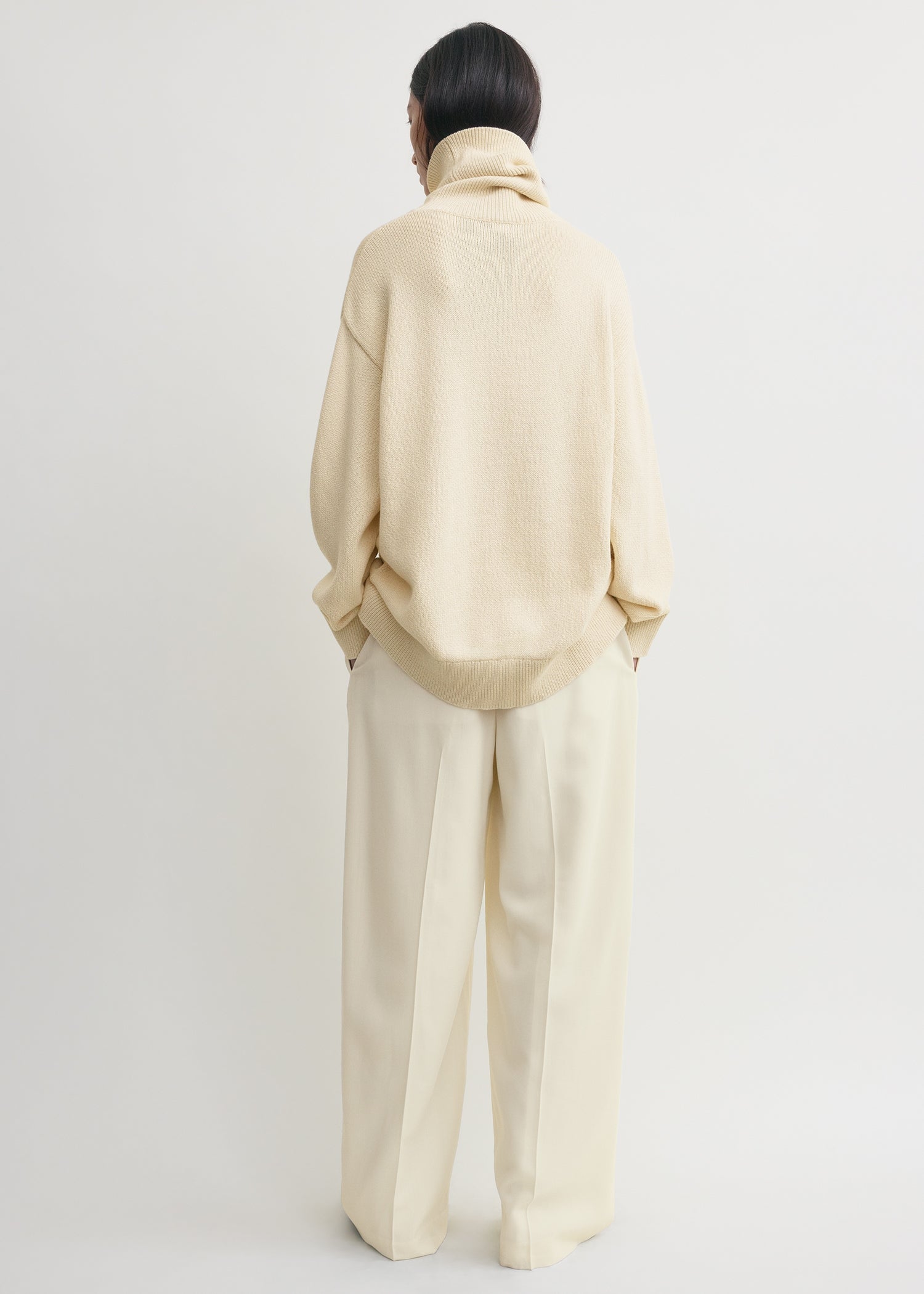 Longline turtleneck ecru