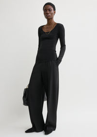 Compact knit top black