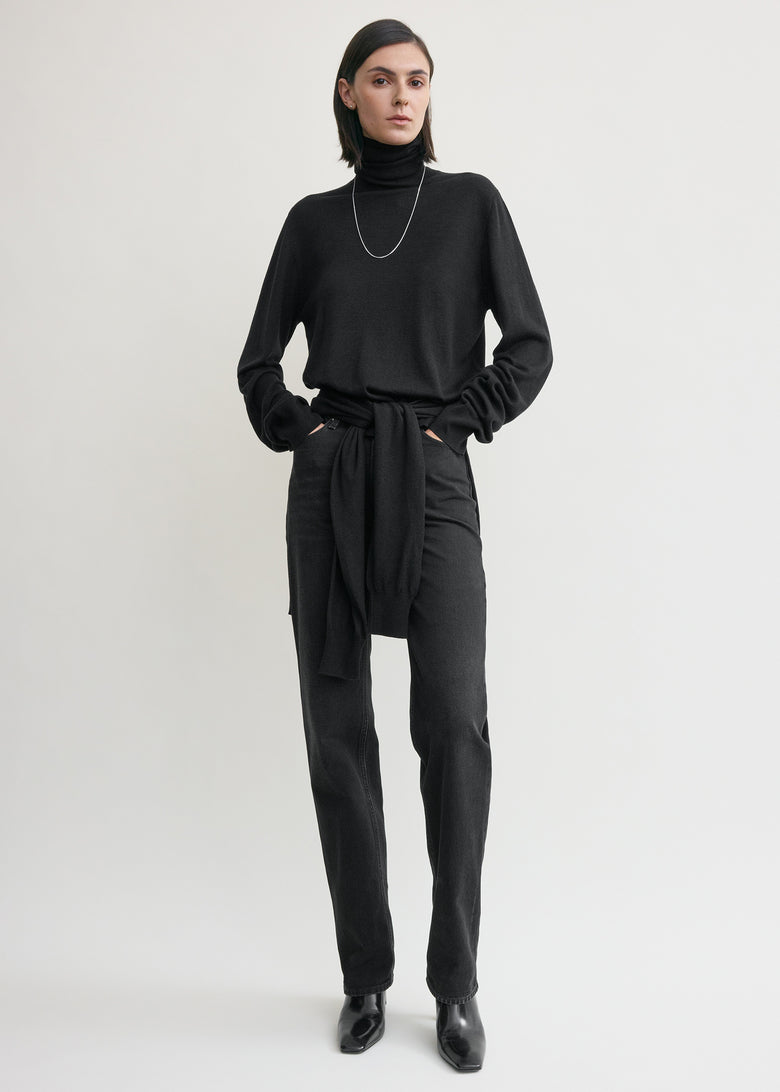 Double-sleeve turtleneck black
