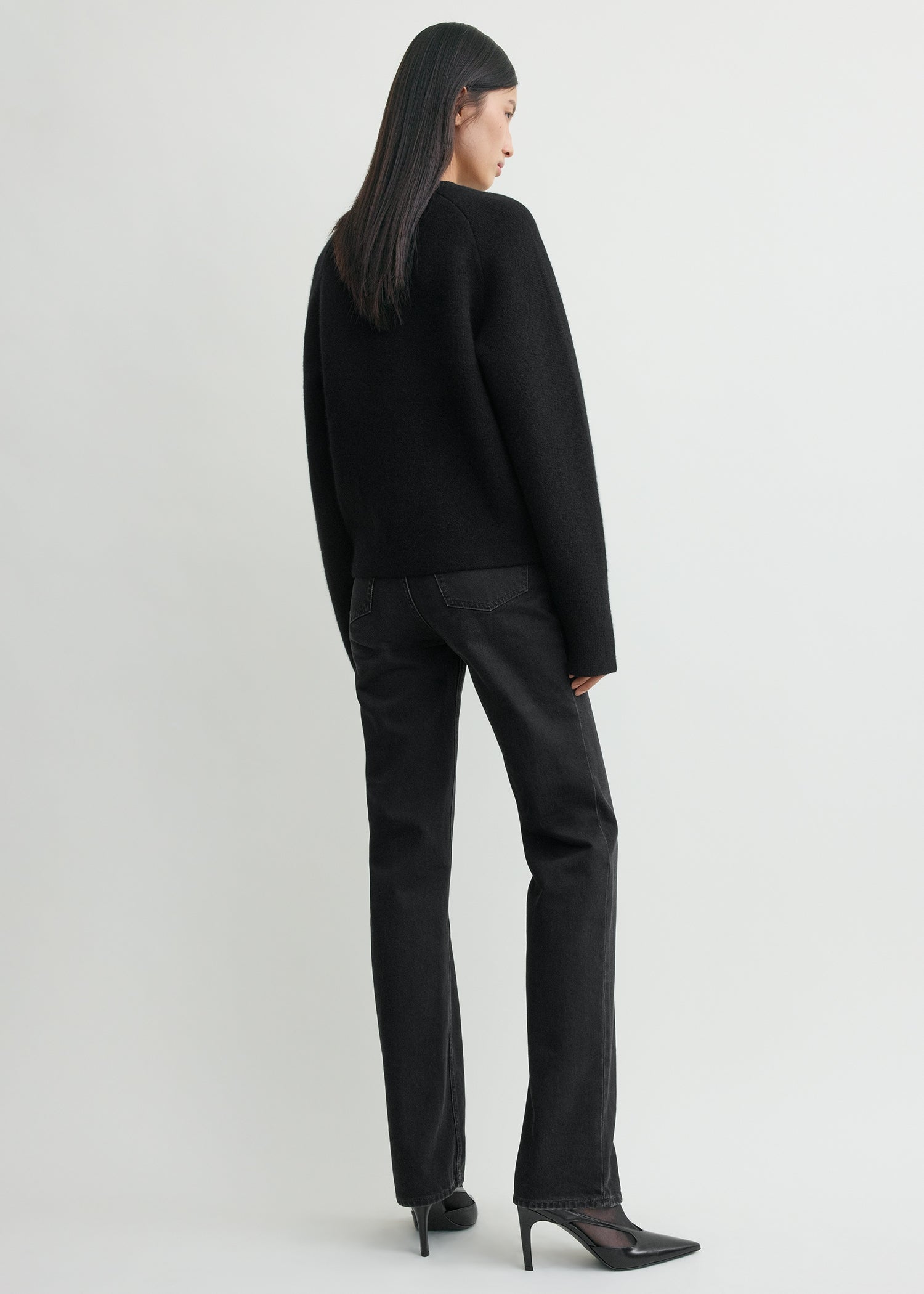 Hammered button cardigan black
